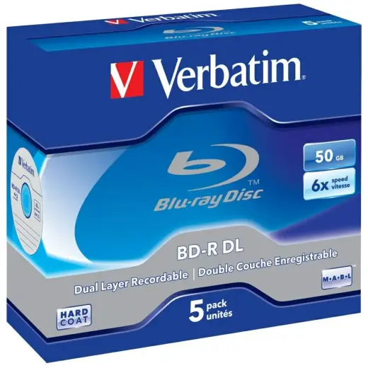 Blu-ray Discs Verbatim 50GB 6X BD-R DL 5pcs gray 43748
