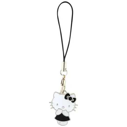 Hello Kitty zawieszka HKCPMKK Phone       Strap czarny|black Charm Kitty Cute