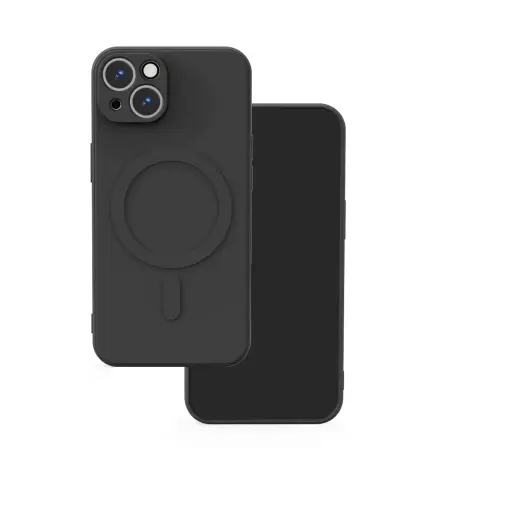 Simple Color Mag phone case with MagSafe support for iPhone 13 black