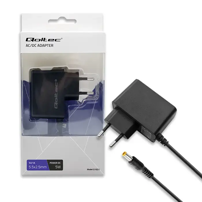 Qoltec Plug-in power supply 5W | 5V | 1A | 5.5*2.5