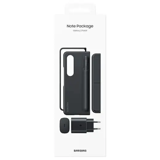 EF-OF93KKBE Samsung Leather Flip Cover + Pen + 25W Travel Adapter pro Galaxy Z Fold 4 Black