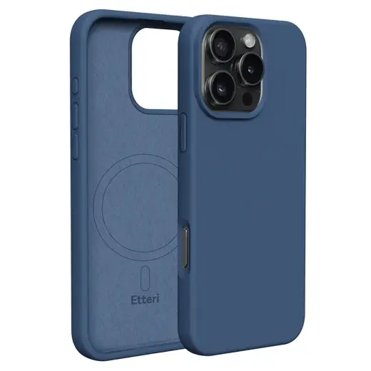 Etteri Silicone maciņš ar MagSafe atbalstu telefonam iPhone 16 Pro zils