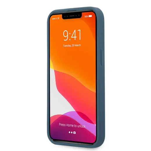 GUHCP13X4GMGBL Guess PU 4G Metal Logo Case for iPhone 13 Pro Max Blue