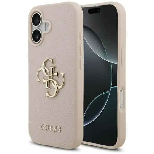 Etui Guess Grained Big 4G & Classic Logo  do iPhone 17 różowy