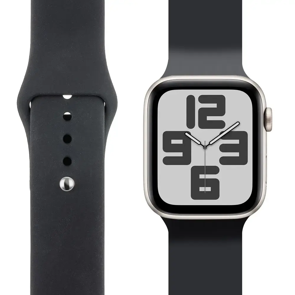 OBAL:ME Silicone Strap for Apple Watch 42-49mm M-L Black