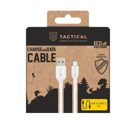 Tactical Stitch Thread duomenų perdavimo ir įkrovimo laidas | USB-A į USB-C | 2m | baltas