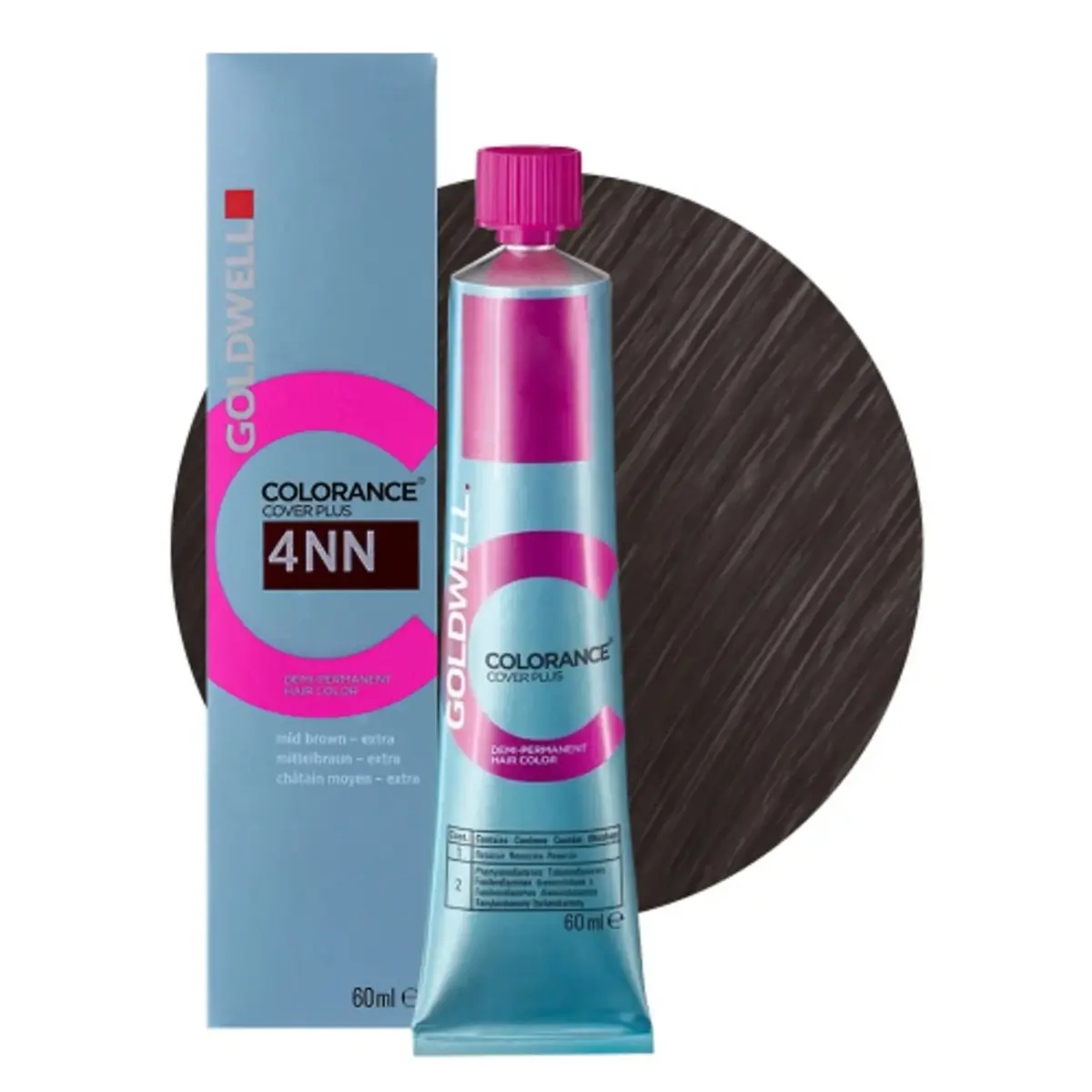 Goldwell, Colorance, Demi-Permanent Hair Dye, 4NN Intense Medium Brown, 60 ml
