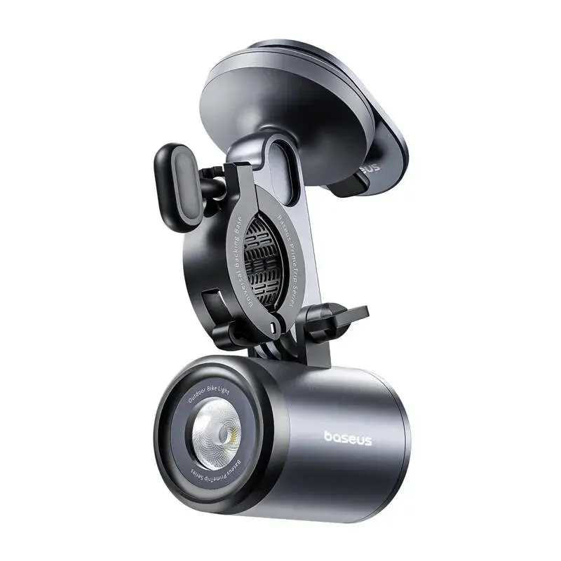Baseus PrimeTrip 2-in-1 bike mount, phone holder + flashlight (black)