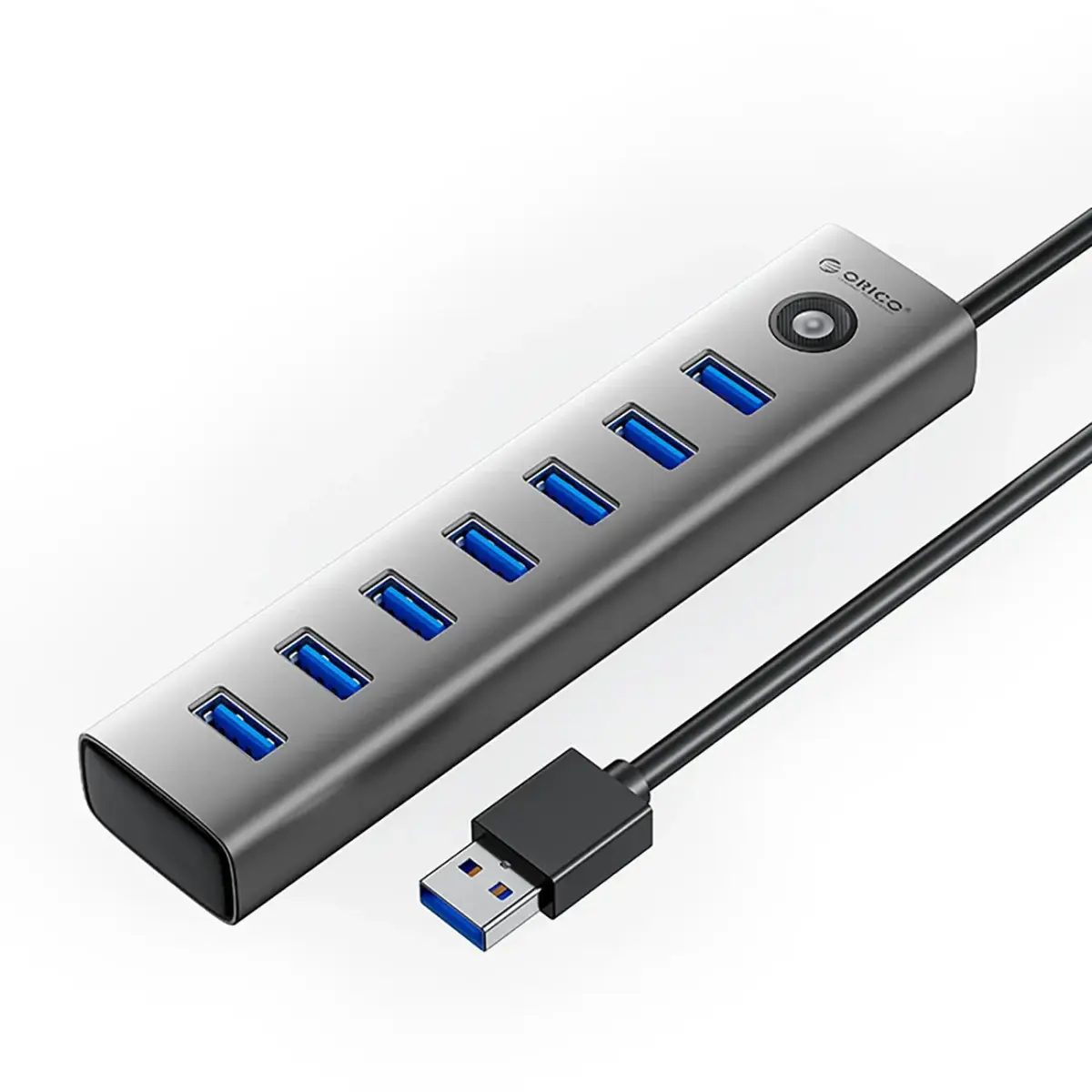 Orico CL7U-U3 hub 7x USB-A 3.0 + USB-C 5V|3A 1m - gray