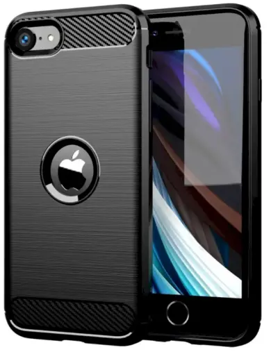 Fusion Trust Back Case Silikona Aizsargapvalks Priekš Apple iPhone SE 2020 Melns