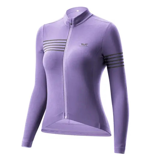 Rockbros YPW065 TVI Women's Long Sleeve Cycling Jersey Fall/Winter S - Purple