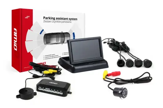Parking assistant system TFT02 4,3" with HD-307-IR 4 sensors black