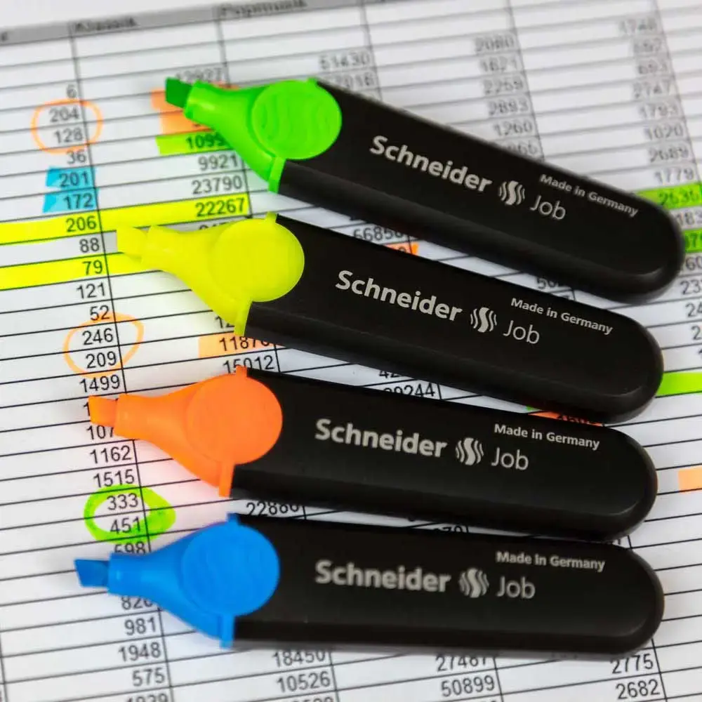 Teksta marķieris SCHNEIDER JOB, komplekts - 6 krāsas, 8 marķieri