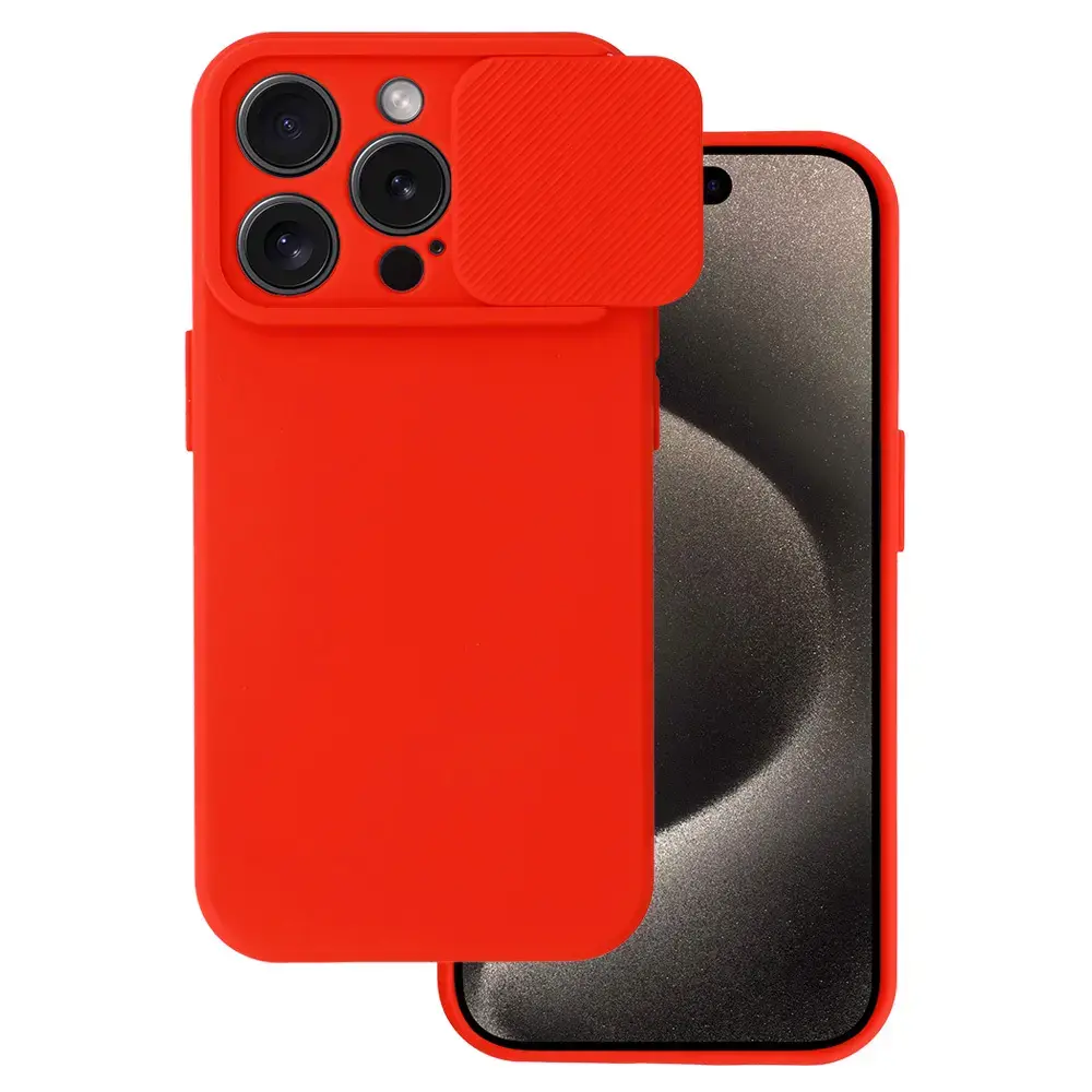 Camshield Soft maciņš telefonam iPhone 15 Pro Max sarkans (ar kameras aizsargu)