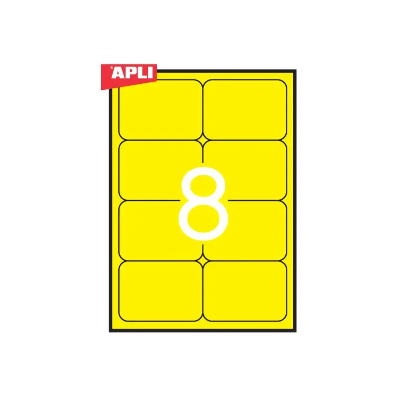 Uzlīmes APLI ar izmēru 99,1x67,7mm, 20 loksnes,160 uzlīmes neon dzelt.