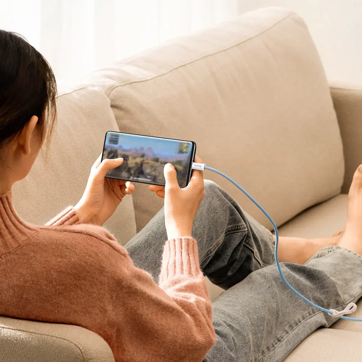Baseus Dynamic Series data transfer and charging cable | USB-A to USB-C | 100W | 2m | blue