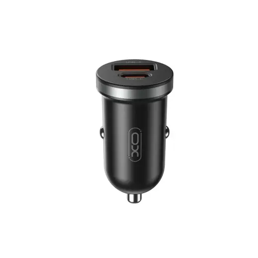 XO automašīnas lādētājs | 30W | PD, QC | USB, USB-C | melns