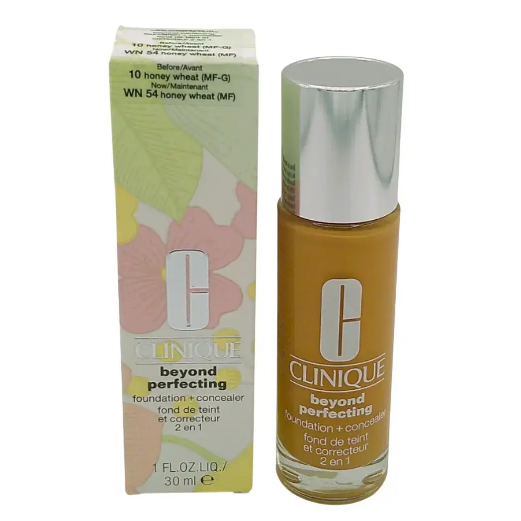 Clinique, Beyond Perfecting, Full Coverage, Natural Finish, Liquid Foundation & Concealer 2-In-1, 10, Honey Wheat, 30 ml