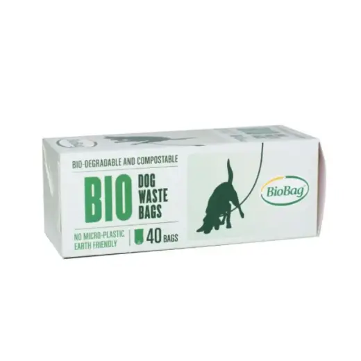 Suņu ekskrementu maisi kompostējami BioBag Dog on roll (40 gab. rullī) 21mkr. 22x32cm melni