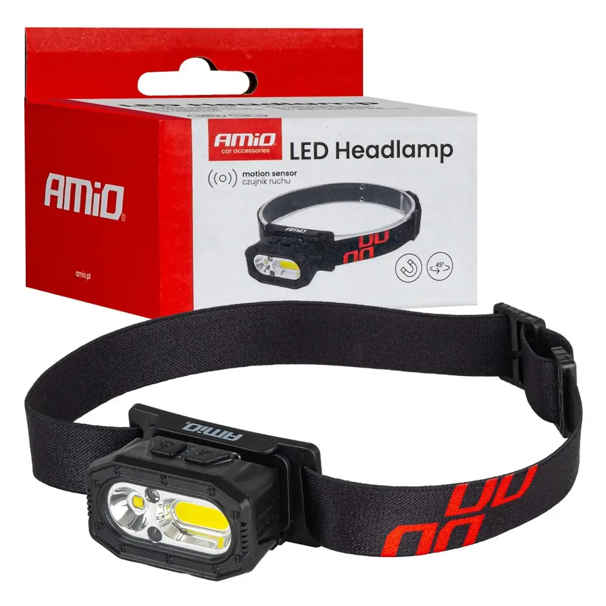 LED Headlamp XPG+COB 1000mAh (BATT) AMIO-04663