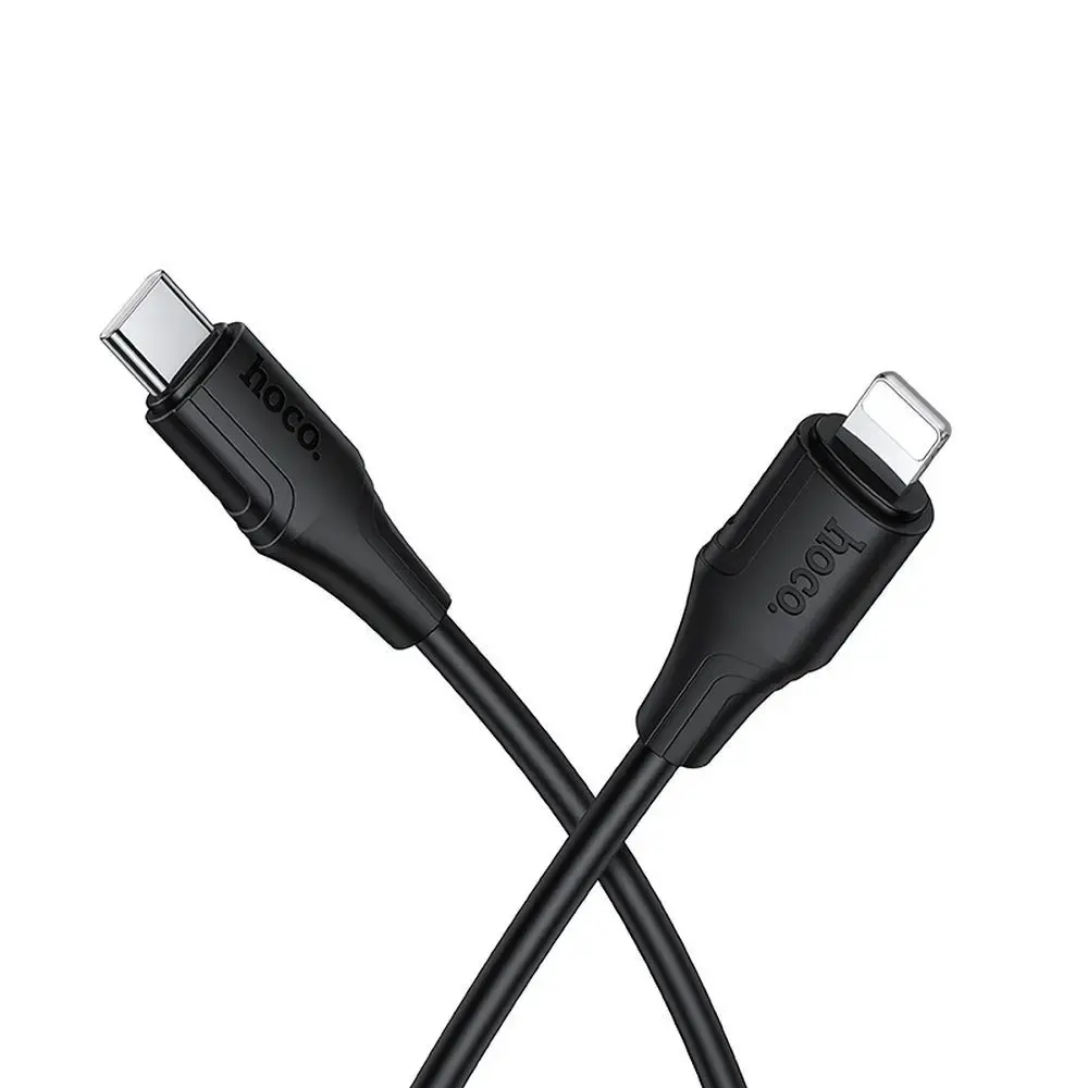 HOCO X124 datu pārraides un uzlādes vads | USB-C uz Lightning | 27W | 1m | melns