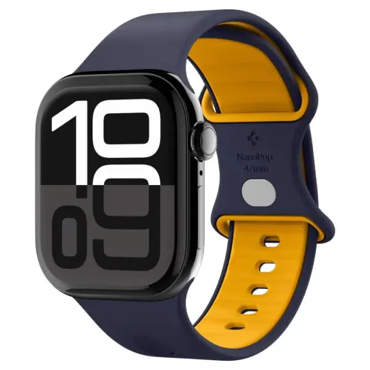 Spigen Nano Pop išmaniojo laikrodžio dirželis Apple Watch 8/9/10/11/SE (40/41/42 mm) | silikoninis | mėlynas