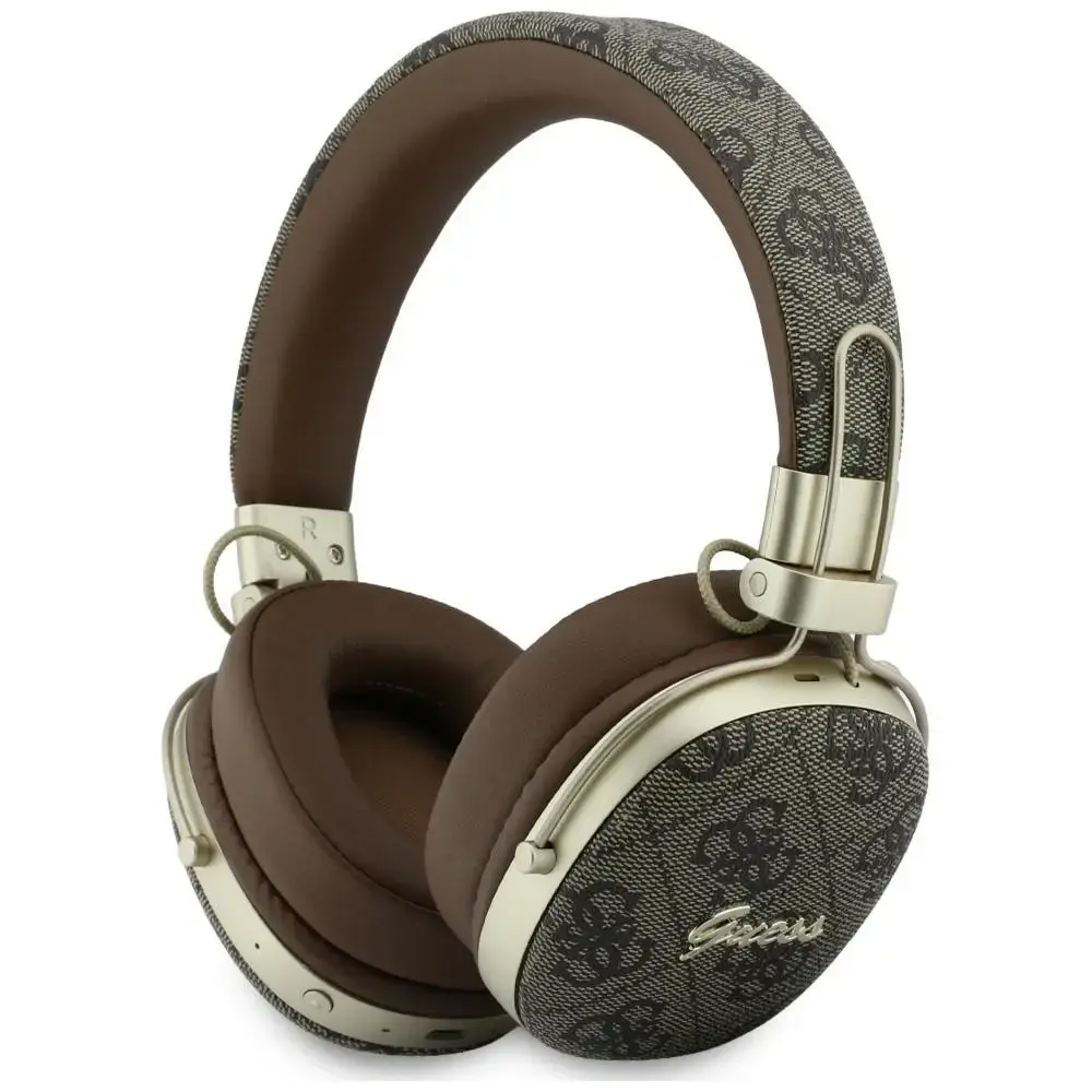 Headphones Guess Bluetooth ENC    Metal 4G Script Logo brown