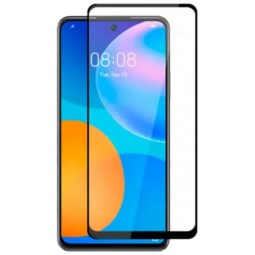 Fusion Full Glue 5D Tempered Glass Aizsargstikls Pilnam Ekrānam Huawei P Smart 2021 Melns