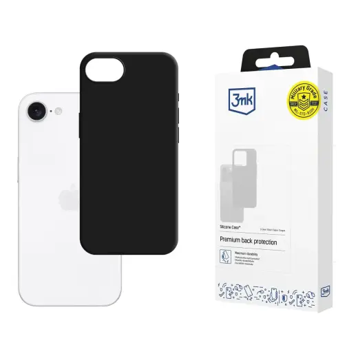 3mk Silicone Case for Apple iPhone 16e | SE 4 - Black