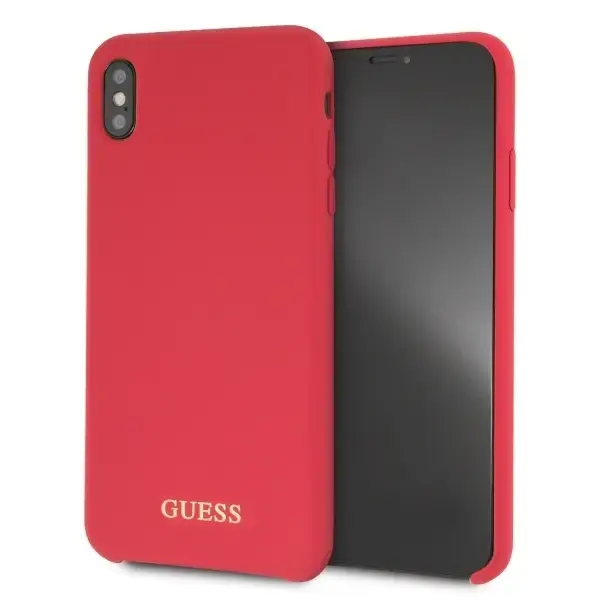 Guess Silikona telefona maciņš priekš iPhone Xs Max sarkans