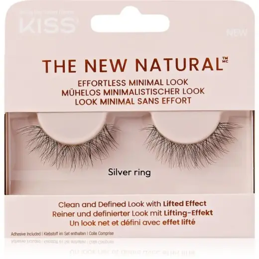 KISS the New Natural Effortless Minimal Look False Eyelashes Silver Ring 2 Pc