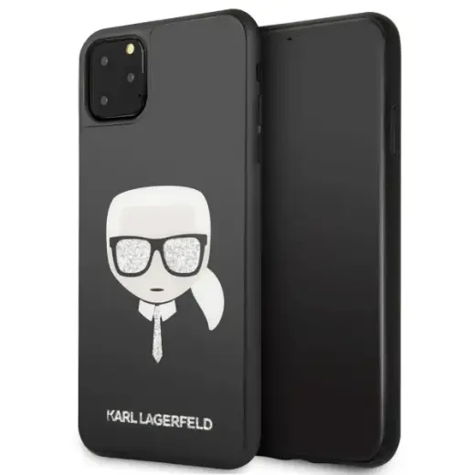 Karl Lagerfeld KLHCN65DLHBK iPhone 11 Pro Max czarny|black Iconic Glitter Karl`s Head