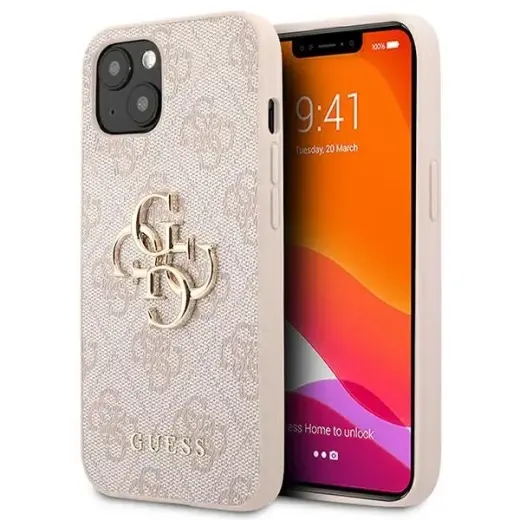 Guess 4G Big Metal Logo Case for iPhone 13 | 14 | 15 6.1" - Pink