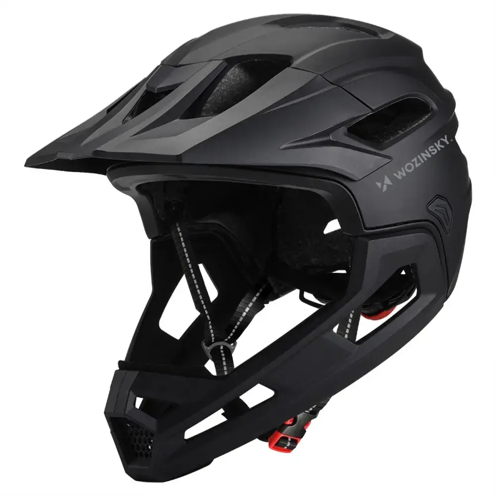 Wozinsky full-face bicycle helmet with removable visor, lightweight, L - black