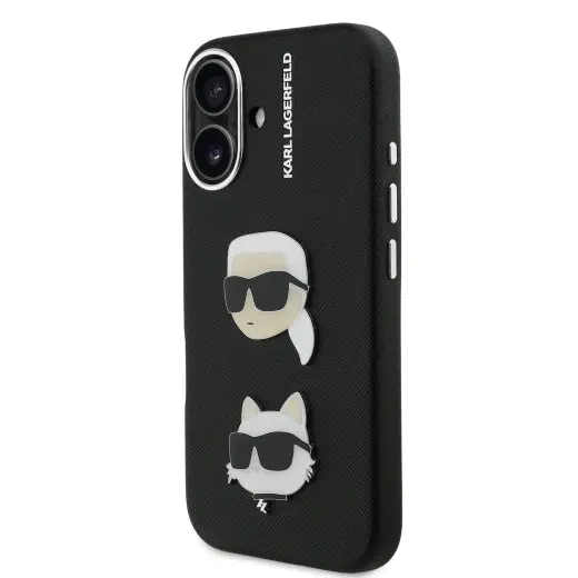 Черный чехол для телефона Apple iPhone 16 от Karl Lagerfeld