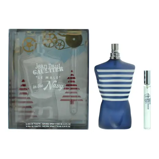 Set Jean Paul Gaultier: Le Male In The Navy, Eau De Toilette, For Men, 125 ml + Le Male In The Navy, Eau De Toilette, For Men, 10 ml
