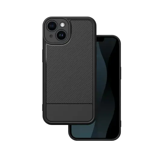Simple Carbon phone case for iPhone 14 black