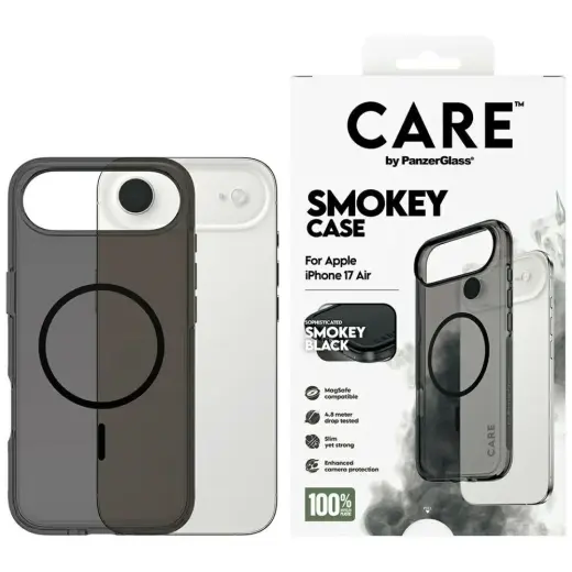 CARE by PanzerGlass Flagship Urban Explorer case in Black MagSafe for iPhone Air smoke