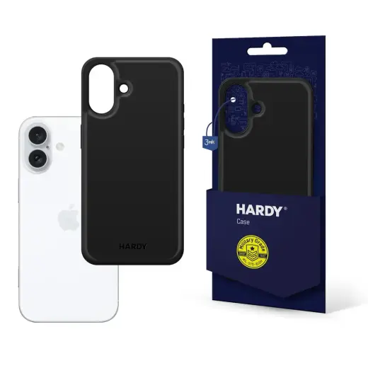3mk Hardy Silky Leather phone case with MagSafe support for iPhone 16 Plus black