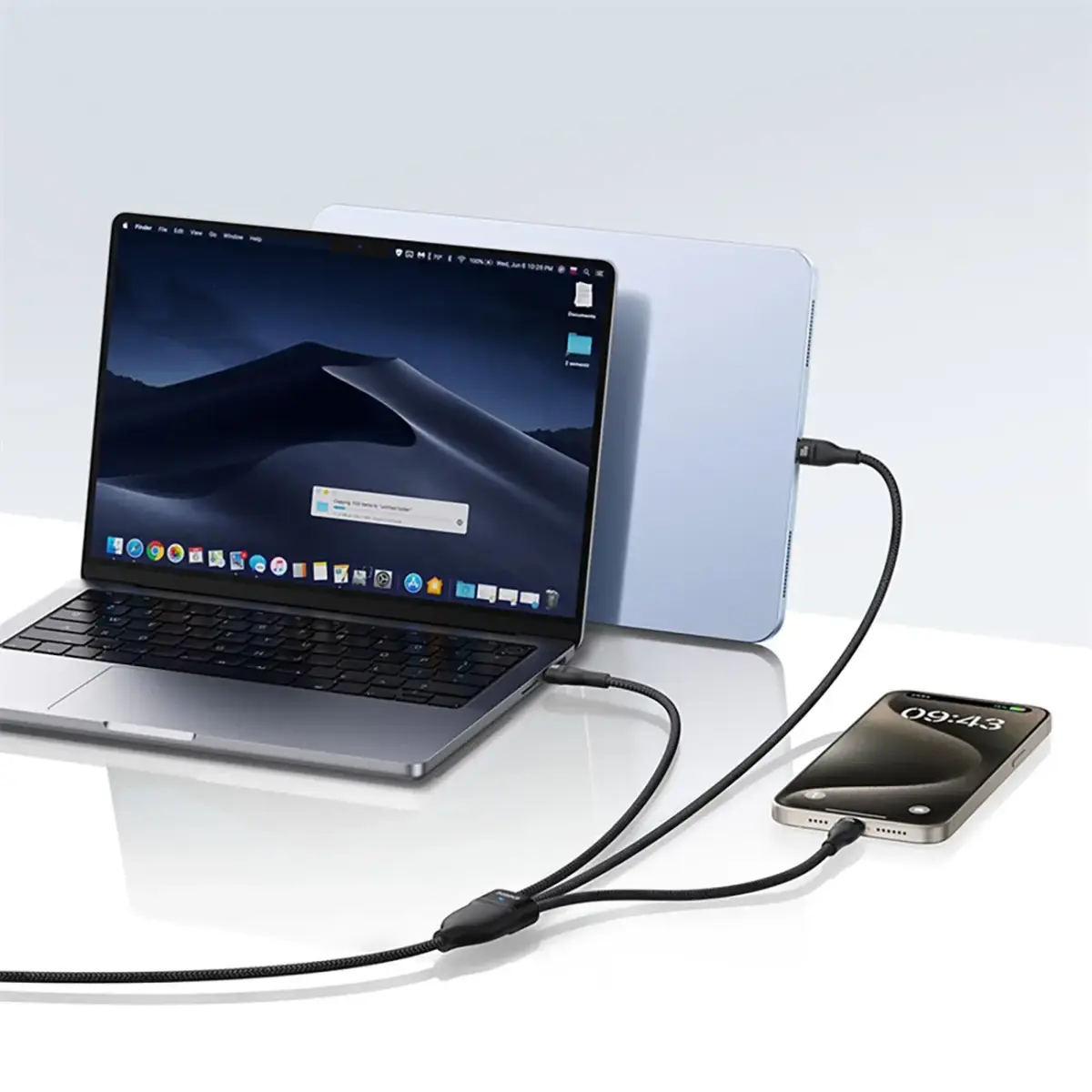 Baseus Flash Series 3 100W 3in1 USB-C Cable - 3xUSB-C 1.5m - Black