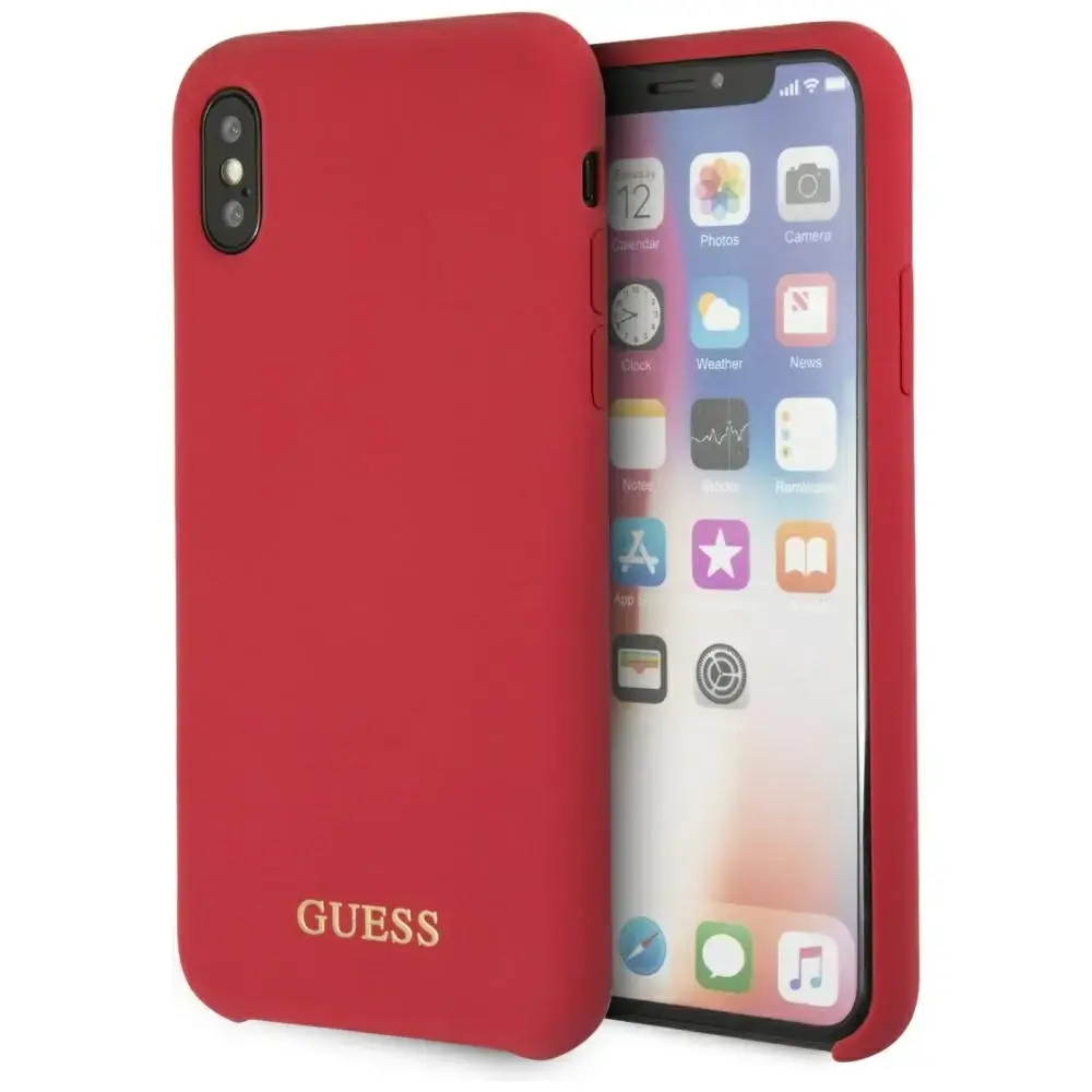 Guess Silikona telefona maciņš iPhone X / XS sarkanā