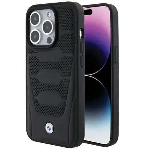 BMW BMHCP15L22RPSK iPhone 15 Pro 6.1" czarny|black Leather Seats Pattern