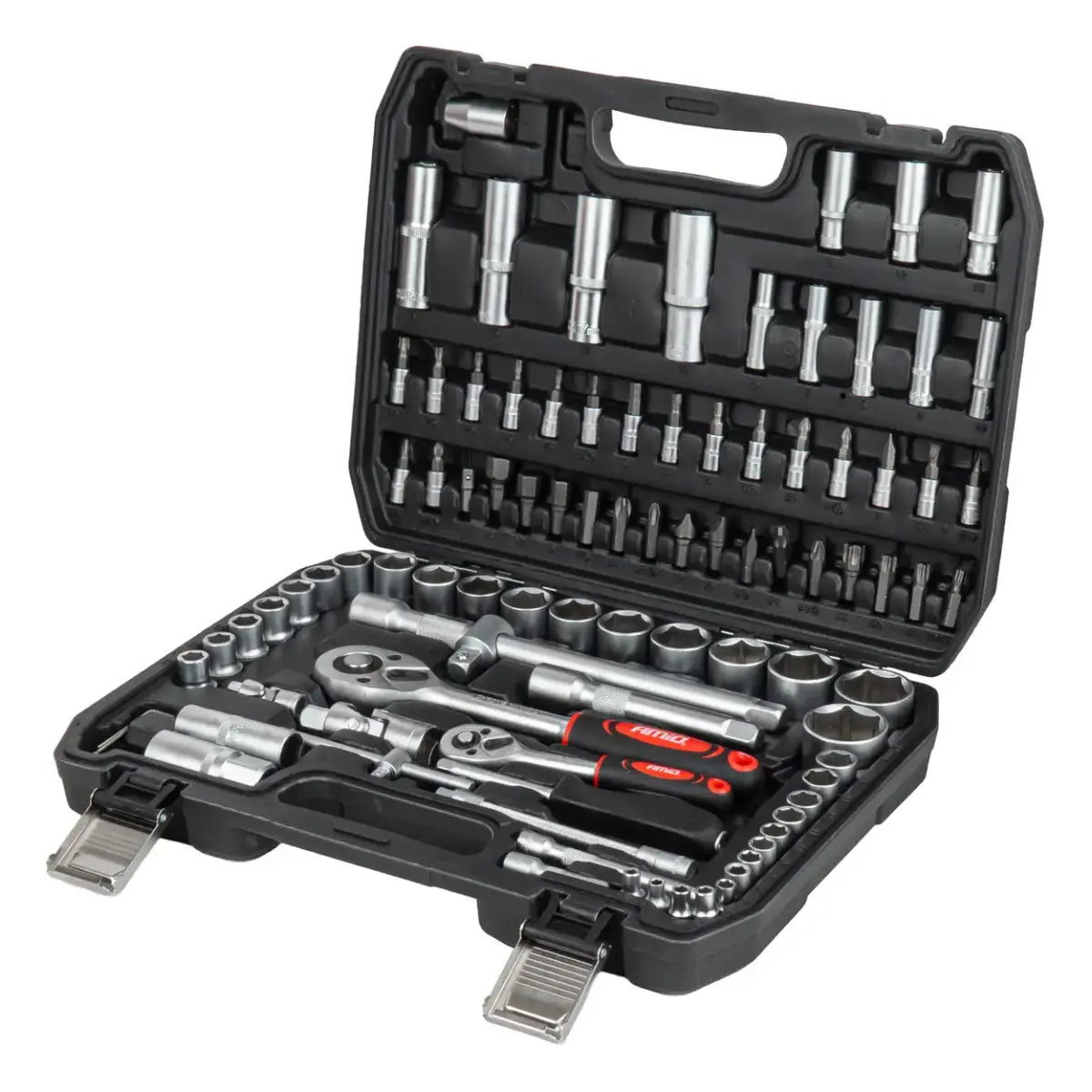 Bits and sockets set with ratchet wrenches 94 el AMIO-05018