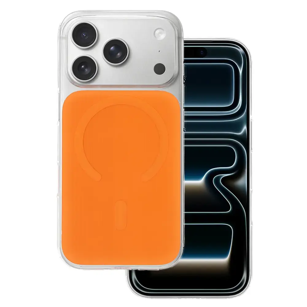 Glossy maciņš ar MagSafe atbalstu telefonam iPhone 17 Pro oranžs