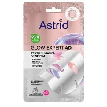 Glow Expert 4D Mask - Textile mask for brightening and smoothing the skin with niacinamide.