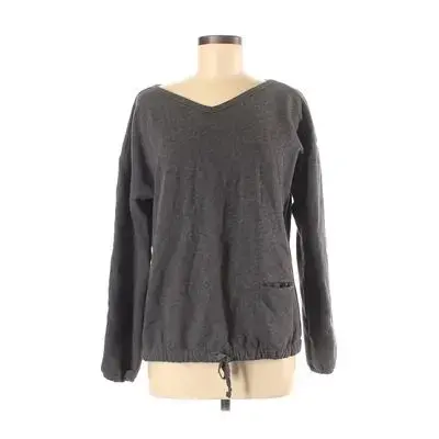 Gap Body Pullover Sweater: Gray Solid Tops - Size Medium