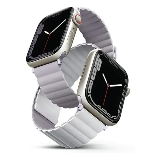 UNIQ Revix išmaniojo laikrodžio dirželis Apple Watch (42/44/45/49 mm) | silikoninis | violetinis/baltas
