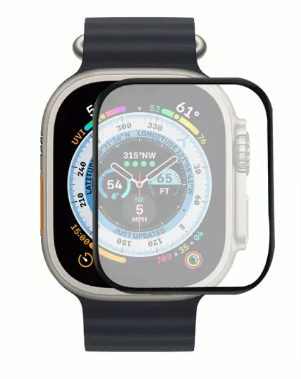 Fusion Nano 9H aizsargstikls pilnam ekrānam Apple Watch Ultra 49mm melns