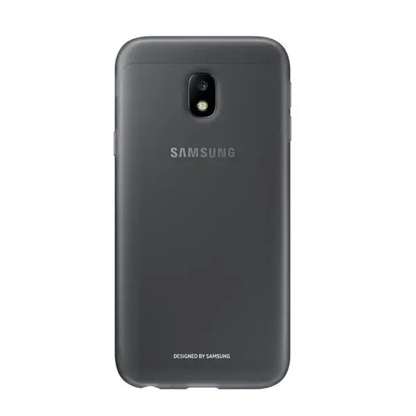 Samsung EF-AJ330TBEGWW originalus silikoninis dėklas Samsung J330 Samsung Galaxy J3 (2017), permatomas - juodas (ES blisteris)