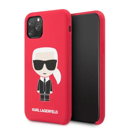 Karl Lagerfeld KLHCN61SLFKRE Iconic Body Full Body Cover For Apple iPhone 11 Red